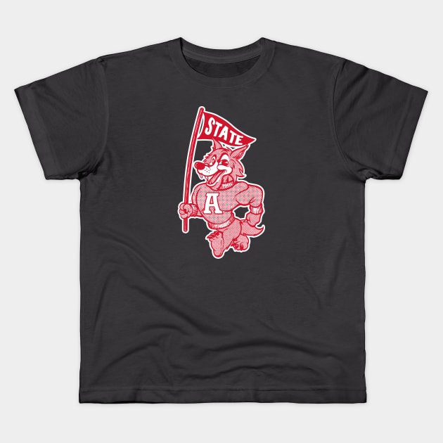 Retro State Wolf Kids T-Shirt by rt-shirts